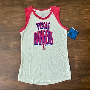 Texas Rangers White Red & Blue Tank Top Shirt Girls Size XL 16 Baseball MLB